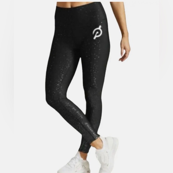NWOT Peloton Sparkle Flex Women Leggings Black and Silver Size M - Picture 2 of 9